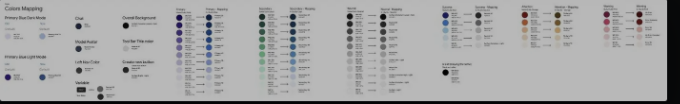 Color-mapping sheet of light and dark swatches for the AI Studio system.